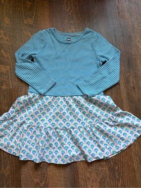Tea Collection Blue and White Striped Knit Top